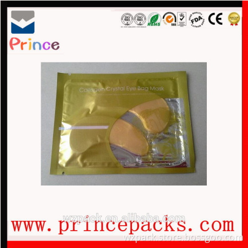 Custom print three sides seal facial mask bag for mask or eye mask packaging